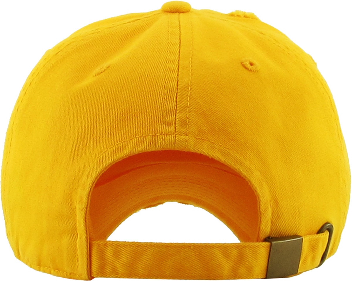 Gold Distressed Vintage Baseball Cap Back View